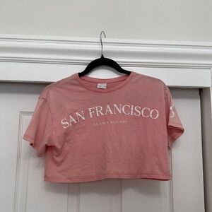 Zara Pink San Francisco Kids Crop Top size 10